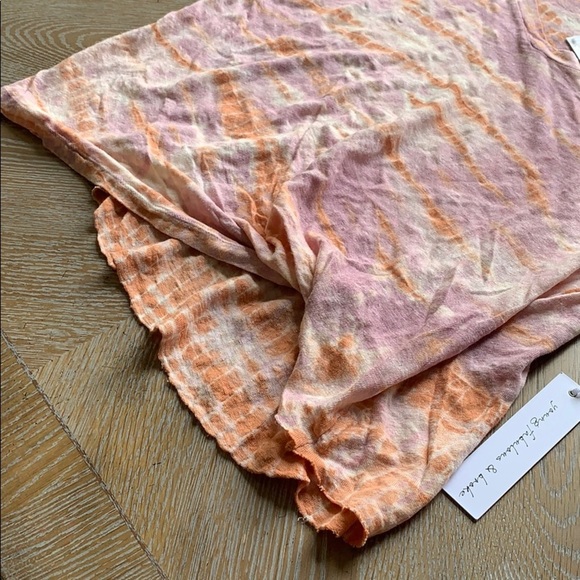 YOUNG FABULOUS & BROKE V-NECK TWISTER TEE IN PEACH BAMBOO WASH S - Picture 8 of 8